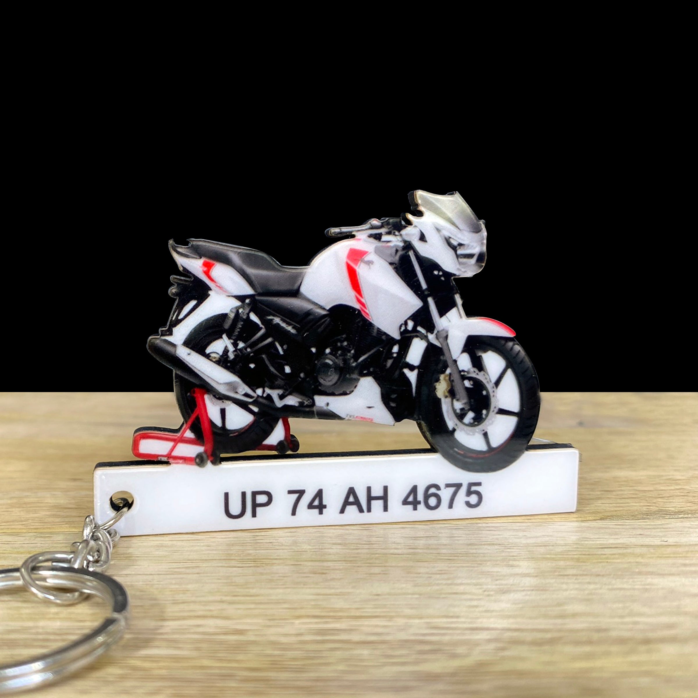 RACE MINDS TVS Apache Silicon Keychain and Bike Design Synthetic Rubber Keychain  Key Holder Keyrings TVS